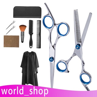 [worldshop] peluquería estilista 6\" adelgazamiento tijeras tijeras recorte cepillo de corte de pelo capas