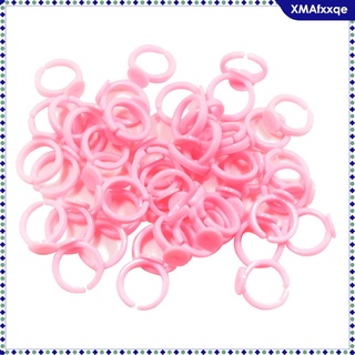 [xmafxxqe] 50 piezas de plástico rosa ajustable anillo en blanco joyería hallazgos pegamento en la base