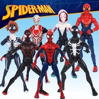 Marvel Avengers Action Figures Spiderman Spider Woman Gwen Stacy Venom Black Spider-man Miles Morales Model Toys for Kid