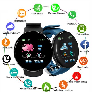 Reloj inteligente De promoción D18 Bluetooth deportivo con Monitor De presión arterial/ritmo cardíaco (3)