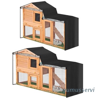 gumu conejo hutch cubierta durable oxford tela jaula cubierta para doble pisos con ventana puntiaguda impermeable resistente a los rayos uv
