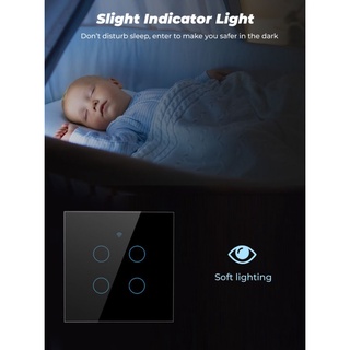 1/2/3/4 gang TUYA WiFi + 433MHZ Interruptor táctil inteligente Botón de pared de luz para el hogar para Alexa y Google Home Assistant Rosa Gris Blanco Negro (7)
