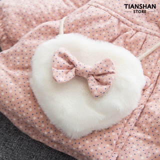 Bebé niña conejo oreja fresa invierno cálido algodón abrigo chamarra con capucha Outwear (8)