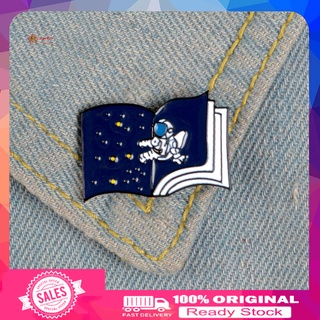 [&_&] Unisex Astronaut Starry Sky Book Enamel Brooch Pin Bag Lapel Universe Badge