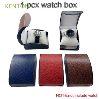 kenton moda caja de reloj de pulsera de lujo joyero caja de reloj de almacenamiento arco 4 colores litchi patrón de plástico de alta calidad pulsera pantalla/multicolor