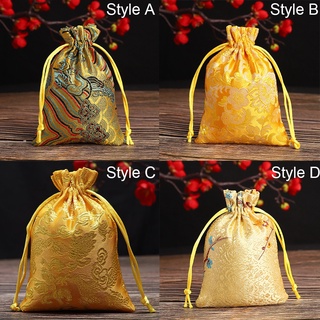 SUPRE_ME Candy Storage Bag Mini Jewelry Packaging Bag Pouch Tie Gift Party Wedding Embroidered Drawstring Satin/Multicolor (3)