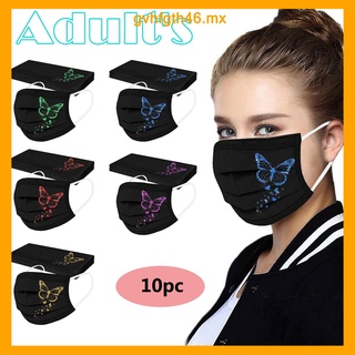 10 máscaras protectoras desechables con estampado de mariposa para adultos (hiluxewsy.mx)