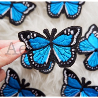 Parche de hierro mariposa azul mariposa bordado/parche emblema/bordado
