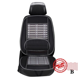 almohadilla de asiento de bambú para coche, diseño ergonómico, verano, transpirable, lumbar, absorbe la humedad, malla automática g8o9