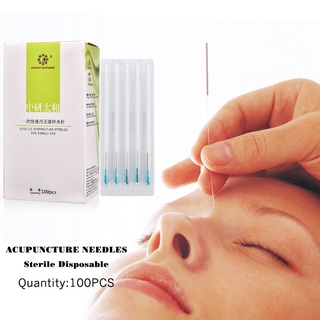 100 agujas de acupuntura auténticas desechables estériles agujas de acupuntura tubo aguja de belleza masaje aguja SPA cuidado de la salud