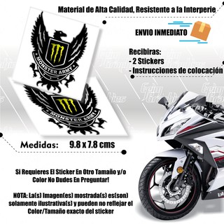 Par Calcomania Sticker Monster Army Aguila Efx Moto Ss