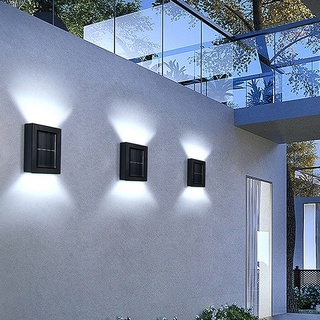 Para exteriores decorativo 1PC Solar 2LED jardín luz de pared impermeable hogar lámpara