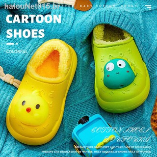 Niños s zapatillas de algodón de invierno impermeable bolsa con interior antideslizante de felpa de fondo suave hogar niñas bebé cott (1)