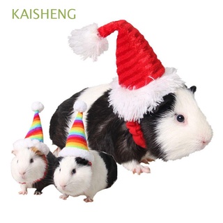 kaisheng arco iris mascota sombrero de navidad gatito disfraz decoración santa claus gorra conejillo de indias cabeza accesorios animales pequeños ratas gatito fiesta suministros gato sombrero/multicolor