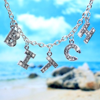 Collares de ángel con letras de cristal, gargantilla de cadena de eslabones de plata gótica de circonita brillante, joyería (3)