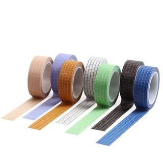 1pc 10m negro y blanco rejilla washi cinta de papel japonés diy planificador cinta adhesiva cintas adhesivas pegatinas decorativas papelería cintas suministros escolares