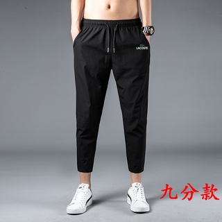 LACOSTE 【Spot Goods】Korean Style Spring Autumn Fashion All-match Sports Pants Casual Trend Simple Nine-point Pants (2)