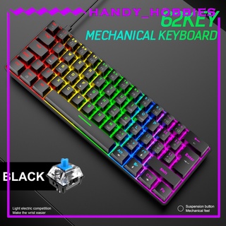 teclado mecánico para juegos con cable usb 62 teclas, antighosting, 18 colores rgb retroiluminado de windows gamer para juegos, ordenador,