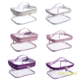ghulons - bolsa de maquillaje transparente con cremallera, bolsas de cosméticos