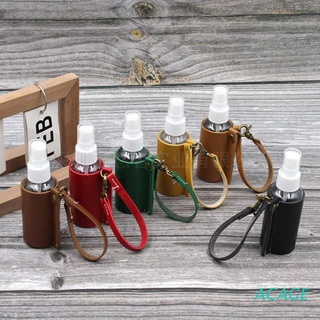 ACAGE Empty Spray Bottle PU Leather Hand Sanitizer Hanging Keychain Holder Refillable Travel Carriers Reusable Bottles Protective Cover 60ml