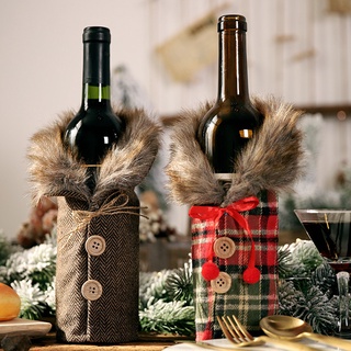 navidad santa claus botella de vino cubierta de navidad decoraciones para el hogar año nuevo decoración de navidad (1)