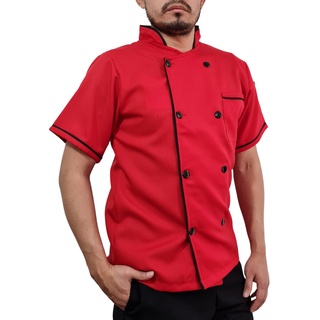 Filipina Chef Hombre Roja Con Negro En Poliéster MC