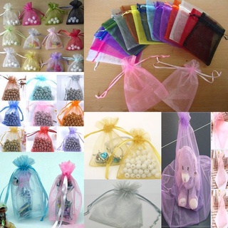 jiachen bolsas de regalo de lujo para fiestas, bolsas de caramelo, joyería, navidad, 50 unidades, diseño de organza, multicolor (2)