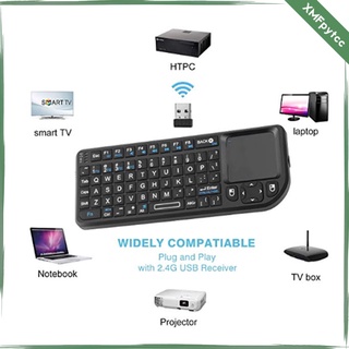 [xmfpytcc] teclado inalámbrico con touchpad para smart tv htpc pc