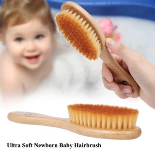 Nuevo cepillo de pelo de bebé Ultra suave mango de madera recién nacido cepillo de pelo bebé peine infantil