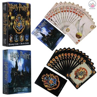 Juego de cartas de juego de barajas caja mesa escritorio fiesta juego de viaje para símbolos de Harry Potter/Hogwarts House Poker cartas de juego