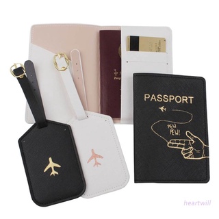 hear 4pcs portátil pasaporte cubierta con etiquetas de equipaje titular caso organizador tarjeta de identificación protector de viaje organizador