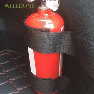 welldone 25pcs nuevo extintor de incendios correa titular de cinta negra kit vendaje de nailon hebilla mágica deducir seguridad coche maletero bolsa (1)