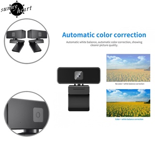 sunnyheart micrófono incorporado cámara web 2k 1080p enfoque fijo usb webcam alta claridad para teleconferencia