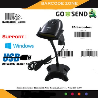 Escáner de código de barras AUTO-SENSING VSC BS-1000 Autotostand - USB - 1D