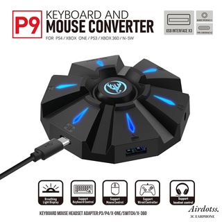 HXSJ P9 Controlador Gaming Teclado Ratón Convertidor Adaptador Para PS4/PS3/Xbox One/360/Switch Consolas Airdotss