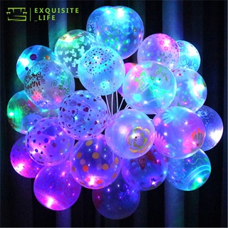 5 pzas globos de decoración de fiesta de cumpleaños/luz LED para navidad/blanco