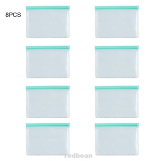 8pcs reutilizable sellado transparente a prueba de fugas hogar cocina almacenamiento de alimentos mantener fresco 1400ml bolsa de congelador