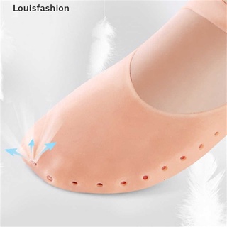 [louisfashion] 1 par de calcetines/calcetines/Protector de silicona para el cuidado de pies/Gel humectante/calcetines calientes