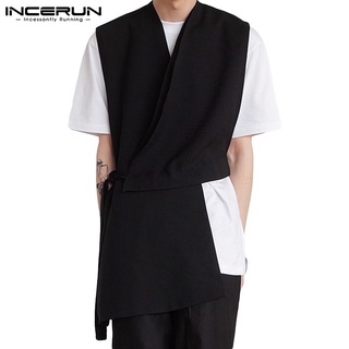 Mr - chaleco Simple para hombre, diseño de moda, estilo Irregular, color negro