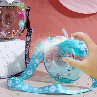 lixiong lindo donuts botella de agua portátil niño olla de agua taza de paja regalo 500ml spray de plástico chica sippy taza pezón botella/multicolor (1)