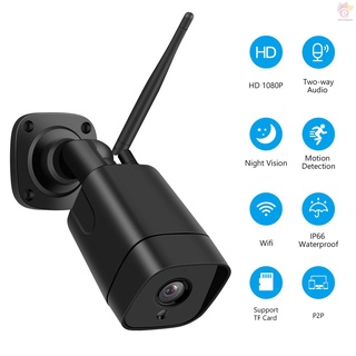 Nt cámara de seguridad al aire libre 1080P HD inalámbrica WiFi cámaras de vigilancia con IP66 impermeable IR visión nocturna bidireccional Audio detección de movimiento alerta Push