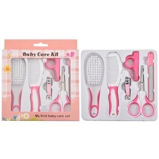6 piezas Kit de cuidado diario para el cabello de uñas de bebé recién nacidos cepillo de aseo y Set de manicura