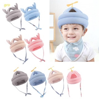 gro lindo bambú libélula bebé niño gorra anticolisión sombrero protector bebé casco de seguridad bebé suave cómodo cabeza seguridad y protección ajustable