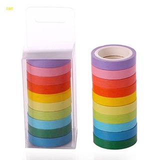 10 pzs Set de tapes Para decoración de Washi/Lote macarones/Set de recortes/decoración/decoración/decoración/álbumes de recortes/papelería/suministros de escuela/10 colores