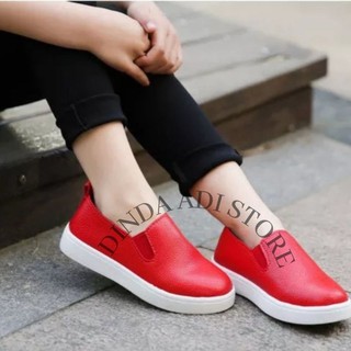 Fiadi - Misella Simple Casual Slip On Girls zapatos en negro y blanco rojo da