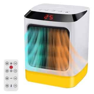 ventilador de calefacción con pantalla de 7 colores led luces nocturnas enchufe de la ue