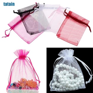 [tatain] 100 bolsas de regalo de organza para joyas, dulces, bodas, bolsas de malla, bolsas de regalo uhnm