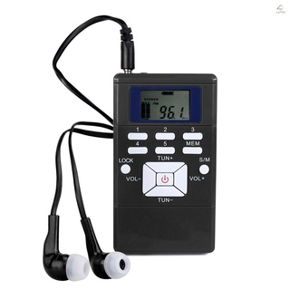 Mini Receptor Portátil DSP Estéreo FM Radio Reloj Digital Para Reunión De Interpretación Simultánea Clip-on Con Earph