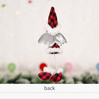 EXPRESS Navidad Decoración navideña Dibujos animados Colgante Adorno colgante Tela escocesa de búfalo Año nuevo Árbol de Navidad Encantador Ángel muñeca Regalo festivo (6)