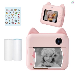 Fy P1 niños cámara 32GB niños cámara instantánea impresora de fotos pulgadas IPS pantalla de navidad regalos de cumpleaños para niñas con soporte de papel de impresión WIFI Transmissin aplicable a papel fotográfico autoadhesivo